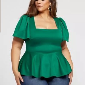 Shana Flutter Sleeve Peplum Top
